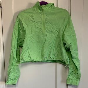 Alo Cropped 1/4 Zip Aerial Pullover - Neon Green